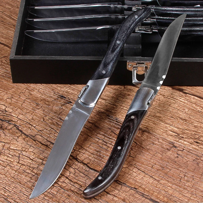 

Free shipping new product Outdoor camping knife self-defense portable camping tool Wooden handle Household knife