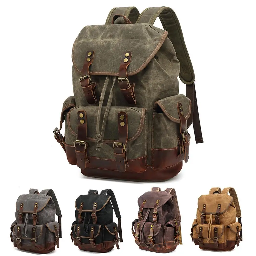 

Durable Vintage Waterproof Backpack Traveling Backpack Cotton Outdoor Climbing Bag High Capacity Picnic Laptops Daypacks