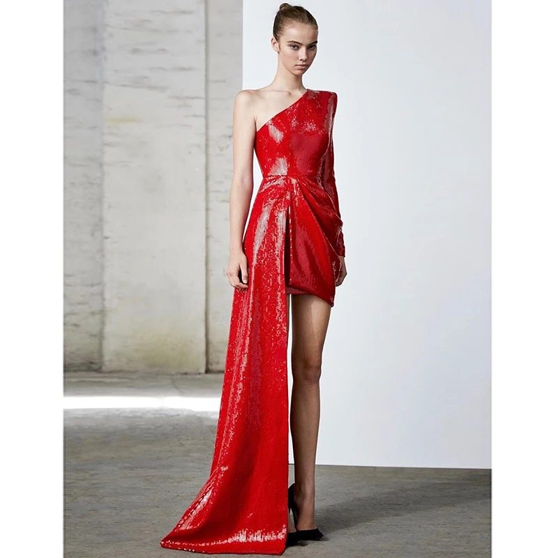 D586 Wearing her is like a supermodel Australia's first line of high-end attend the party star red carpet same dress |