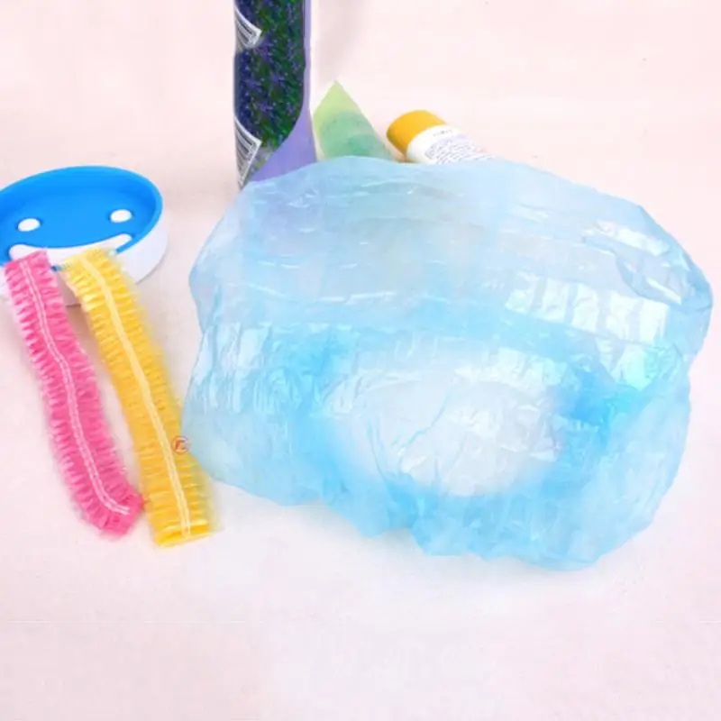 

3PCS/set Disposable Hat Hotel Elastic Shower Bathing Cap Clear Hair Salon Waterproof Show Hats Bathroom Accessories