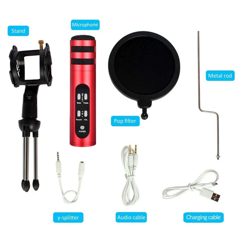 

Game Microphone with Variable Sound Rechargeable Computer Microphone is Suitable for Live Singing and Recording