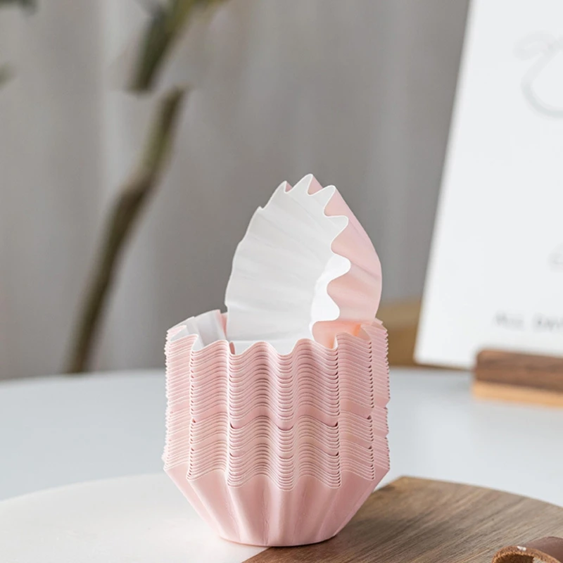 

50pcs Wave Muffin Cupcake Liner Paper Cups Cake Wrappers Baking Box Case Party Tray Mold Decorating Tools