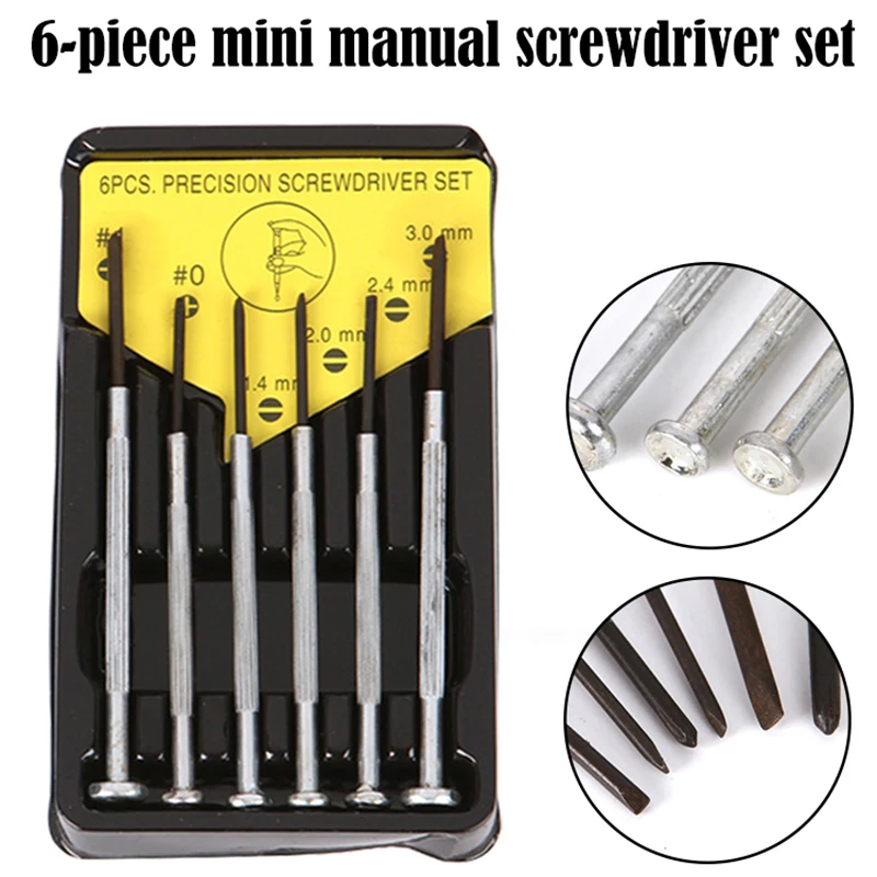 6Pcs Precision Mini Screwdriver Set For Watch Glasses Repair A3 Steel Nickel Plated Multifunction Protable Kit New | Инструменты