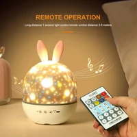 creative led starry sky projector night light romantic music rotating projection lamp for home party decor baby sleep light gift