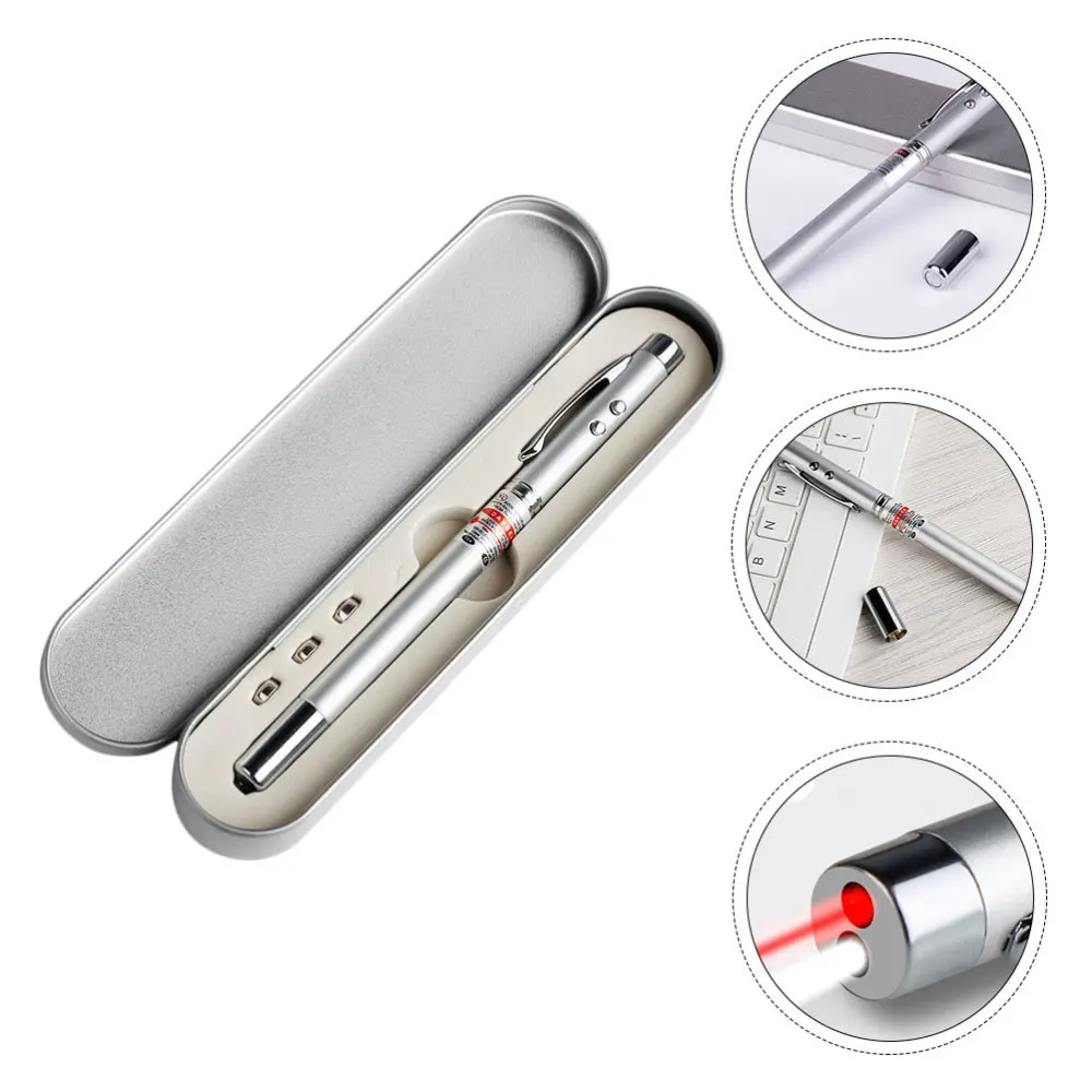 

5 In 1 Multifunction Telescopic Pointer Ballpoint Pen LED Flashlight Light Lamp