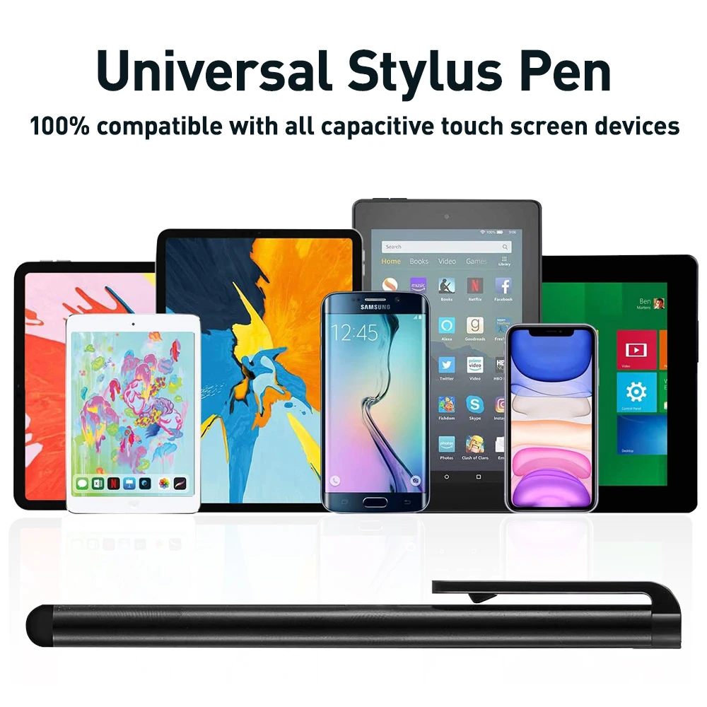 10pcs universal stylus pen for ipad iphone samsung phone tablet pc android apple portable sensitive touchscreen capacitive pen free global shipping