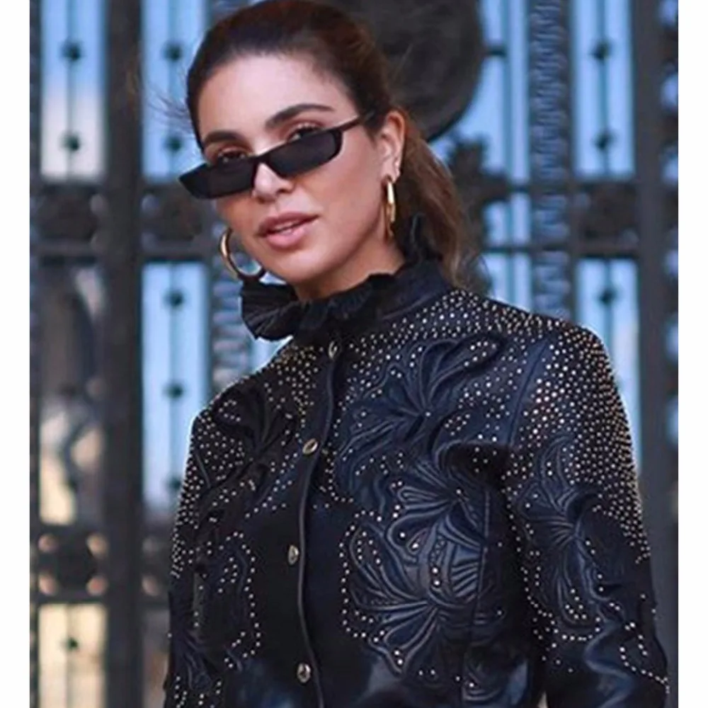 Винтажные прямоугольные солнцезащитные очки женские брендовые дизайнерские