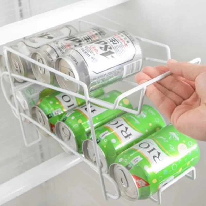 Kitchen Iron Rack White Double Tabletop Storage Beer Beverage Soda Refrigerator | Дом и сад