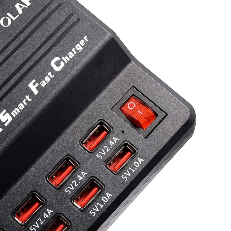EU Plug 10 Ports USB Charger 3.5A Quick Charge For iPhone iPad Samsung Multiple Wall Mobile Phone Universal Adapter | Электроника