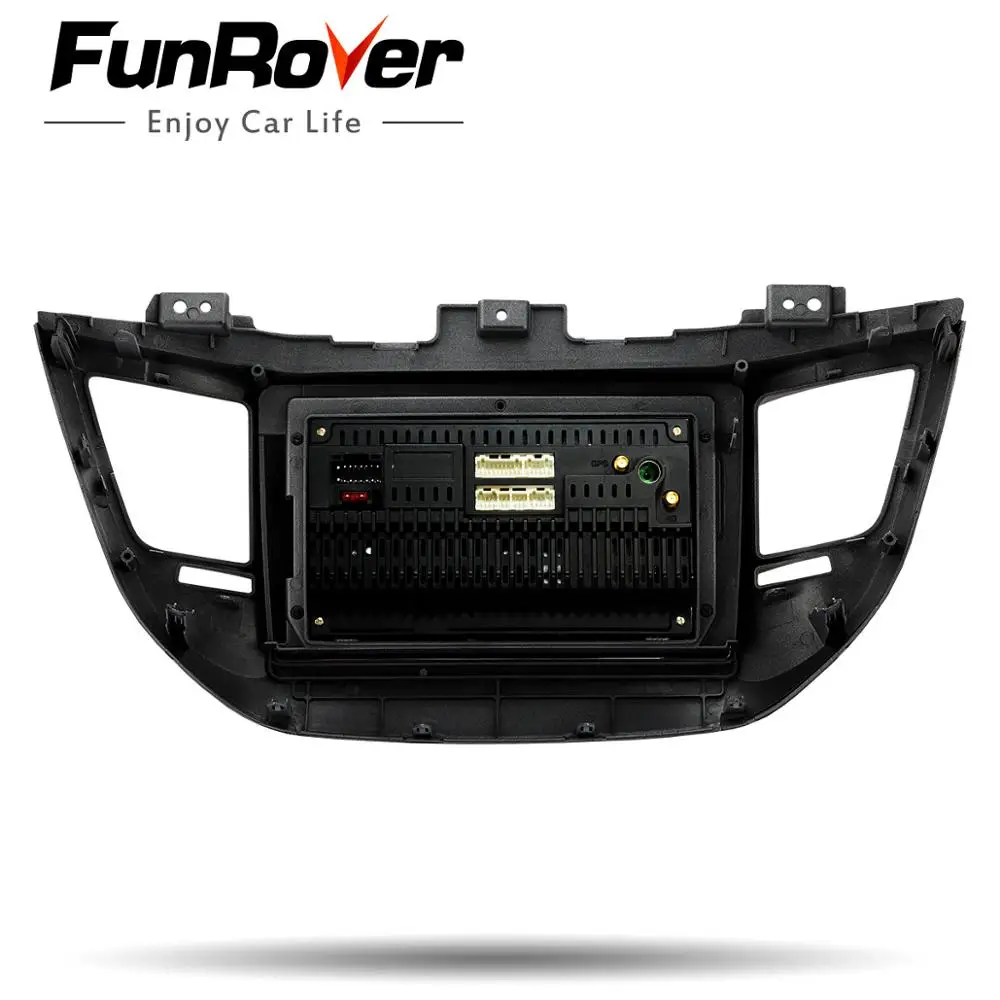 FUNROVER android 9 0 2.5D + IPS Автомобильный dvd плеер для Hyundai Tucson ix35 2015 2016 2017 радио gps Навигация