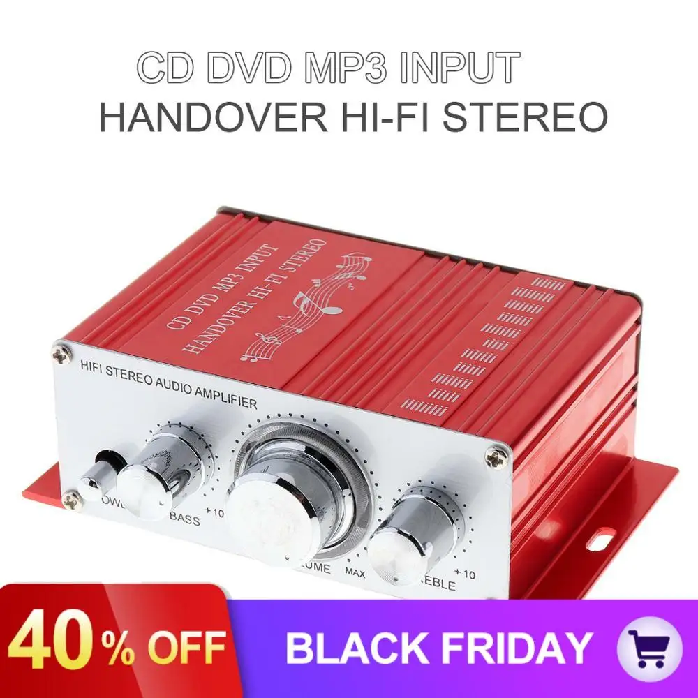 Передача HiFi 2 канала 12 В автомобильный усилитель мощности стерео аудио плеер поддержка CD DVD MP3 вход для авто мотоцикла дома