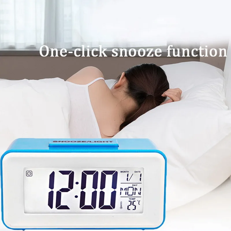 

LED Digital Alarm Clock Backlight Snooze Mute Calendar Desktop Electronic Backlight Table Clocks Desktop Clock