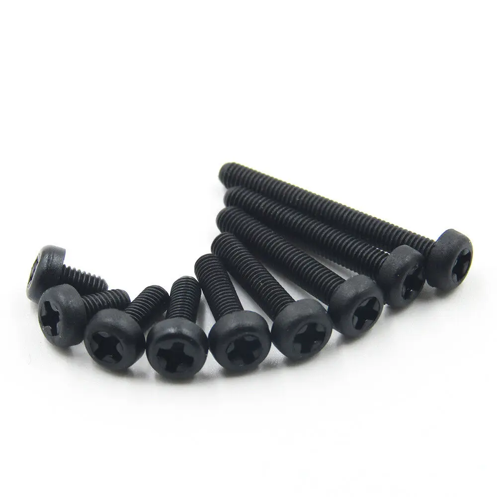 50 шт. черный пластиковый нейлоновый M2 Круглый Поддон полушаровая головка с