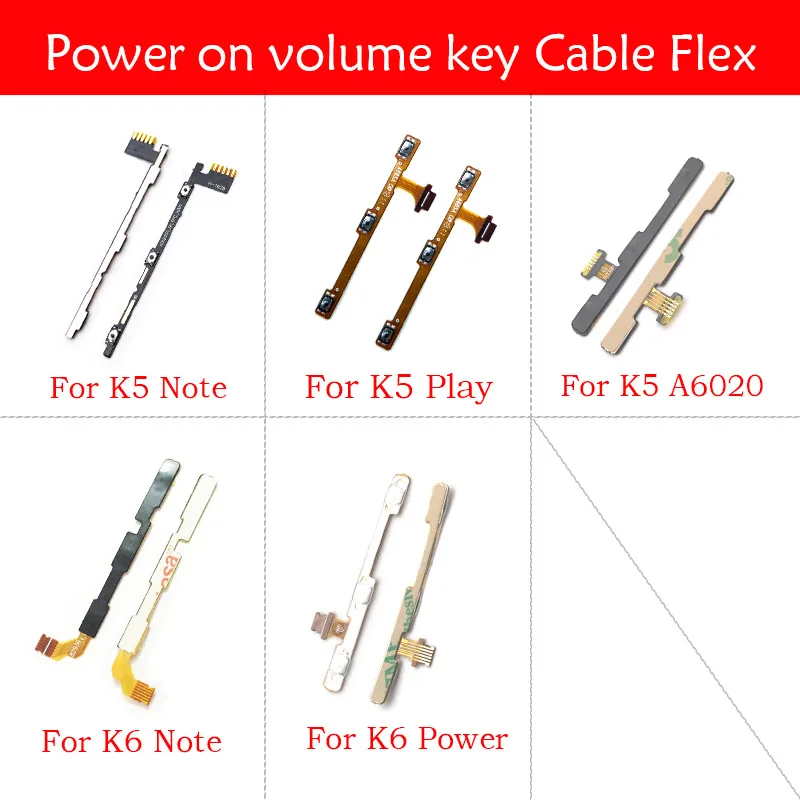 

Power On Off Key Volume Side Button Flex Cable For Lenovo Vibe C2 K5 K3 K4 K8 Note K6 Power ZUK Z1 Z2 Plus Replacement Parts