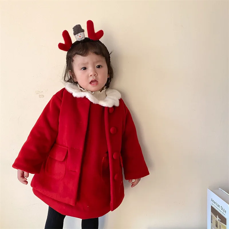 

Детская куртка с карманами для девочек, элегантная утепленная хлопковая уличная верхняя одежда для подростков на весну и осень, 2022