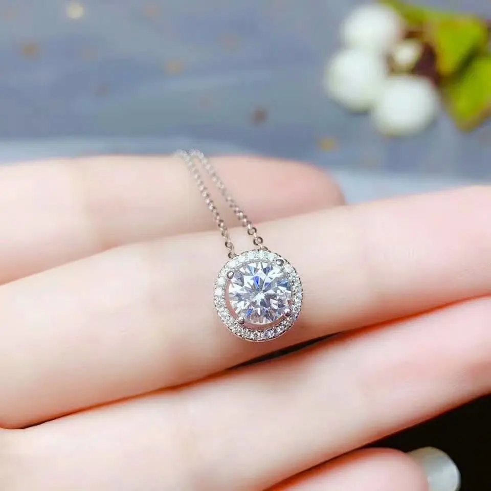 Фото Shilovem 925 Стерлинговое Серебро муасанит бриллиантовые Подвески отправить ожерелье