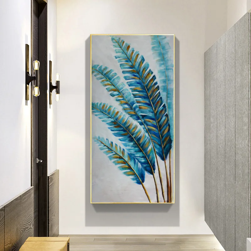 Green Gold Ginkgo Leaves Abstract Poster Nordic Canvas Print Wall Art Painting Modern Picture Living Room Entrance Decoration | Дом и сад