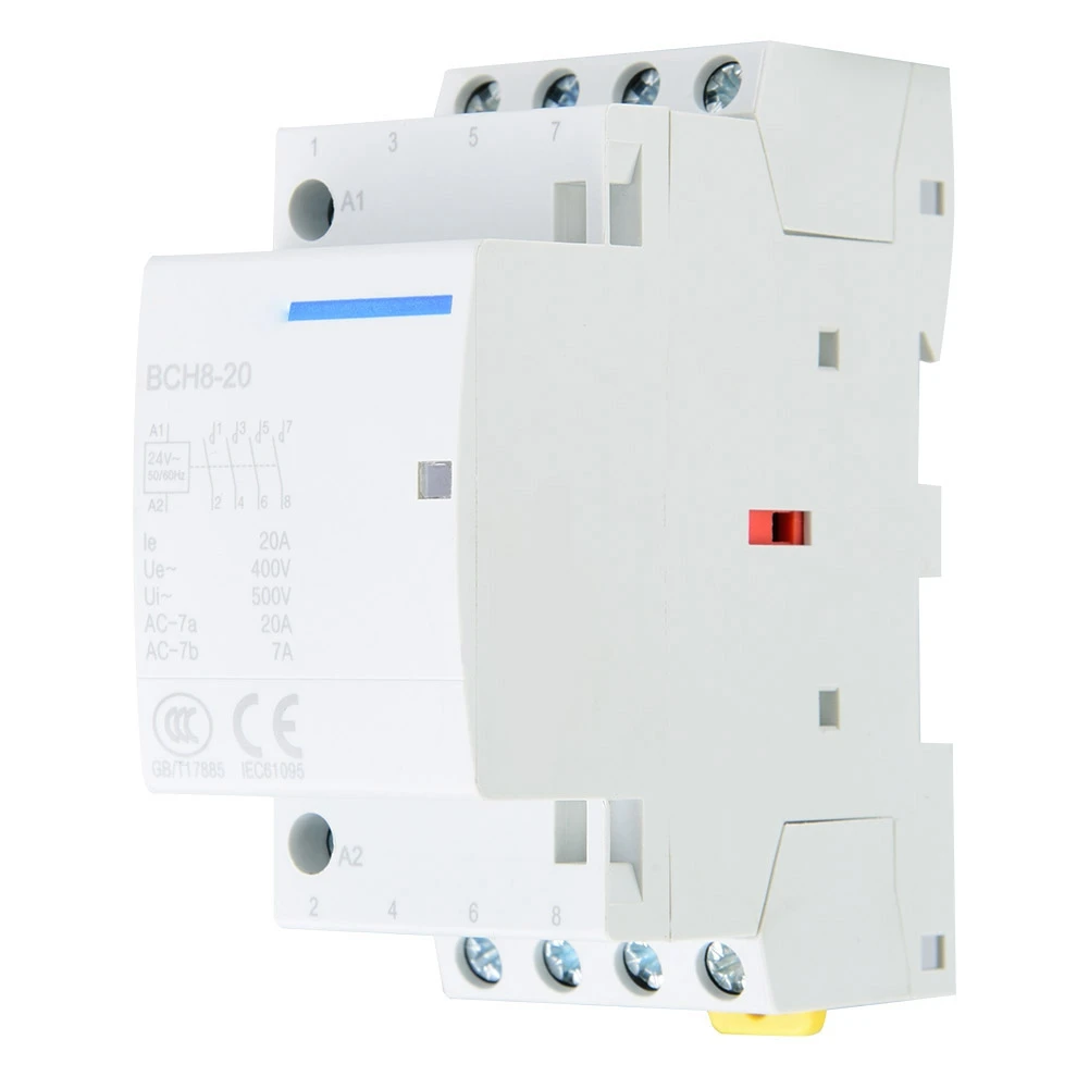 4P 20A 50/60HZ контактор переменного тока бытовой 50/60 Гц 35 мм Din Rail изоляции Материал без