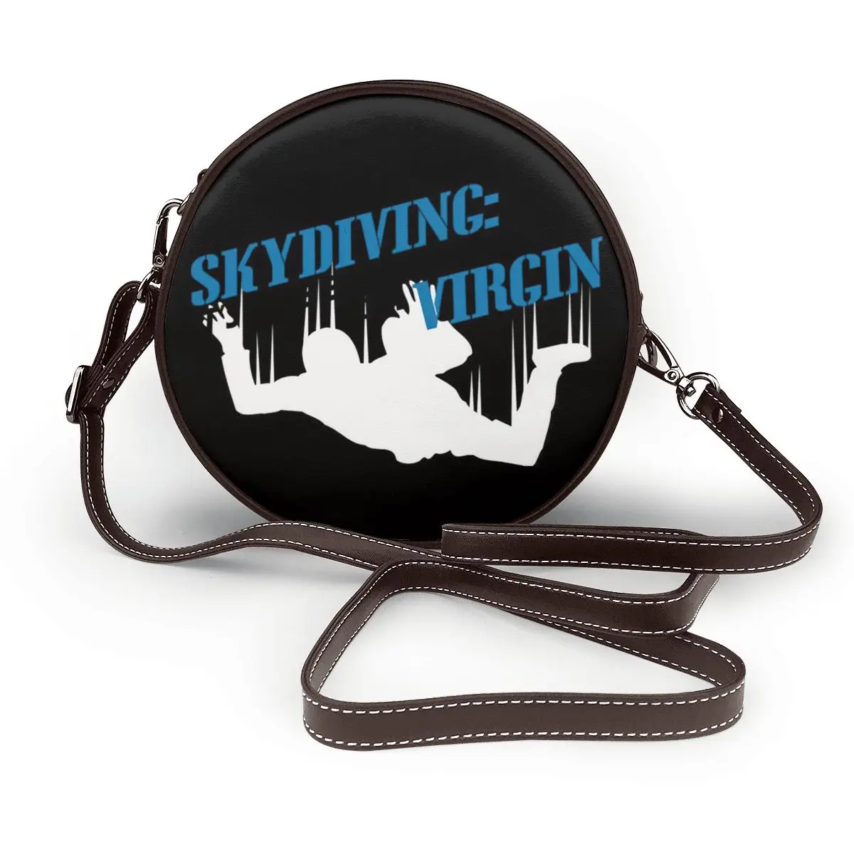 

Skydiving Shoulder Bag Business Woman Round Bag Gifts Reusable Leather Purse