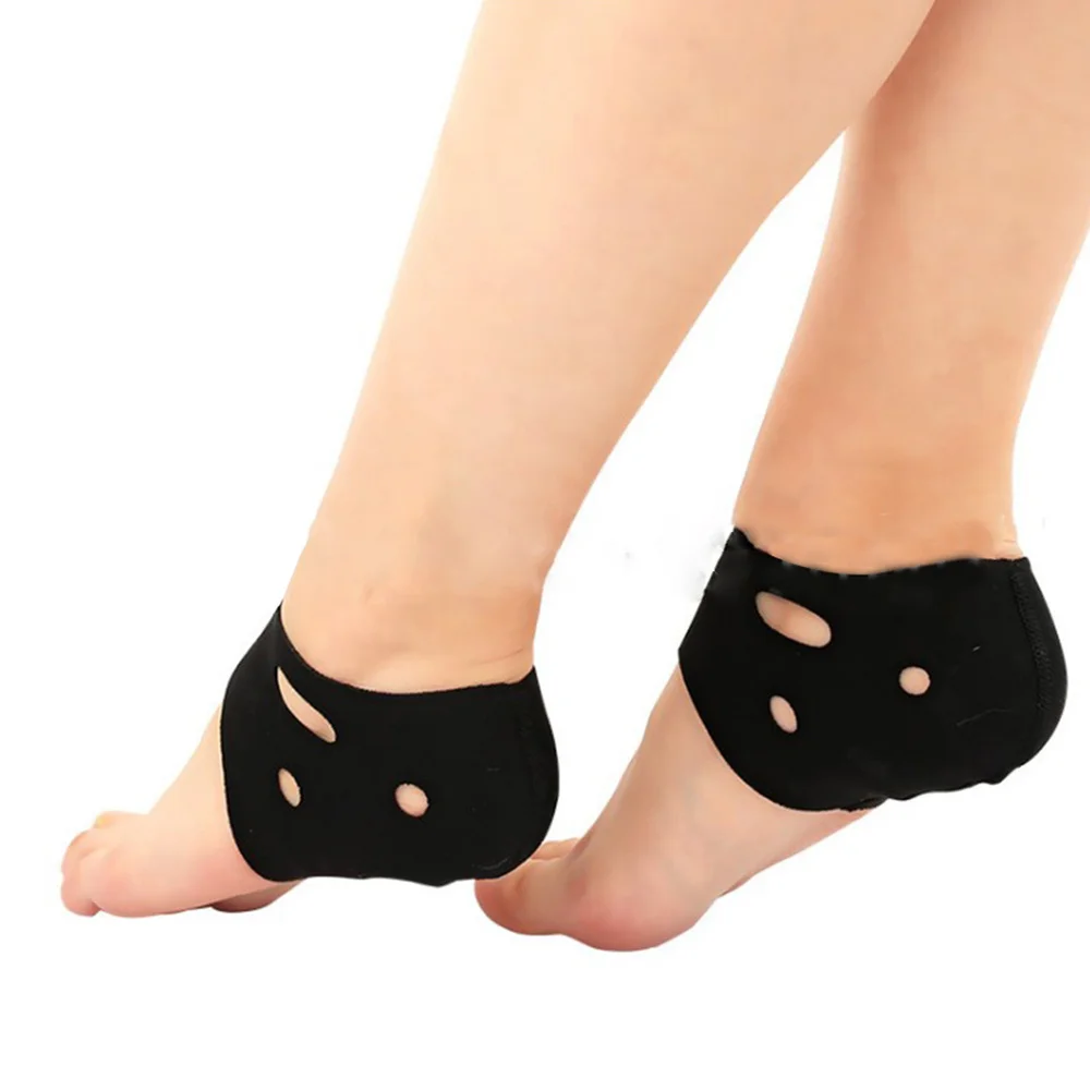 

4pcs Plantar Fasciitis Therapy Wrap Heel Foot Pain Arch Support Ankle Brace Heel Protector Insole Orthotic(Black)