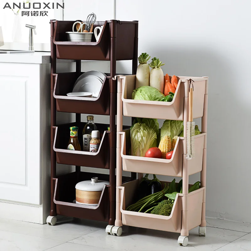 

Japanese kitchen fruit and vegetable racks bathroom storage rack bedroom floor finishing plastic bathroom corner storage rack