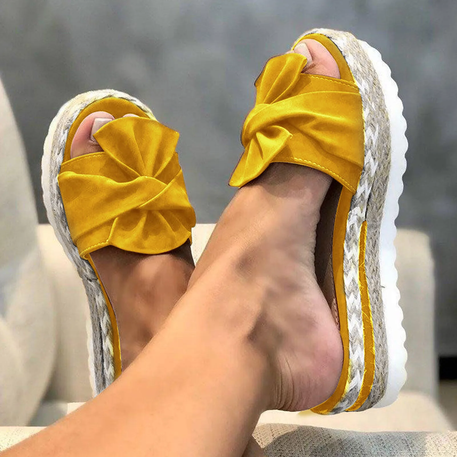 

Women Sandals Platform Sandals Shoes Women Bow 2020 Summer Sandals Slipper Indoor Outdoor Flip-flops Beach Shoes Female Slippers