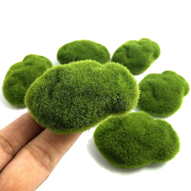 

4 Size Artificial Foam Green Moss Plants Rocks Decorations Creative Green Moss Balls Home Garden Lawn Floor Adornments Wholesale