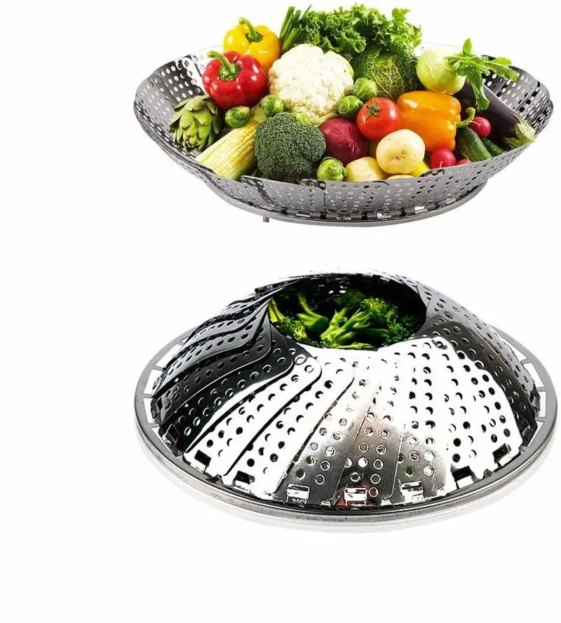 Пароварка из нержавеющей стали корзина для фруктов и овощей сетчатый складной