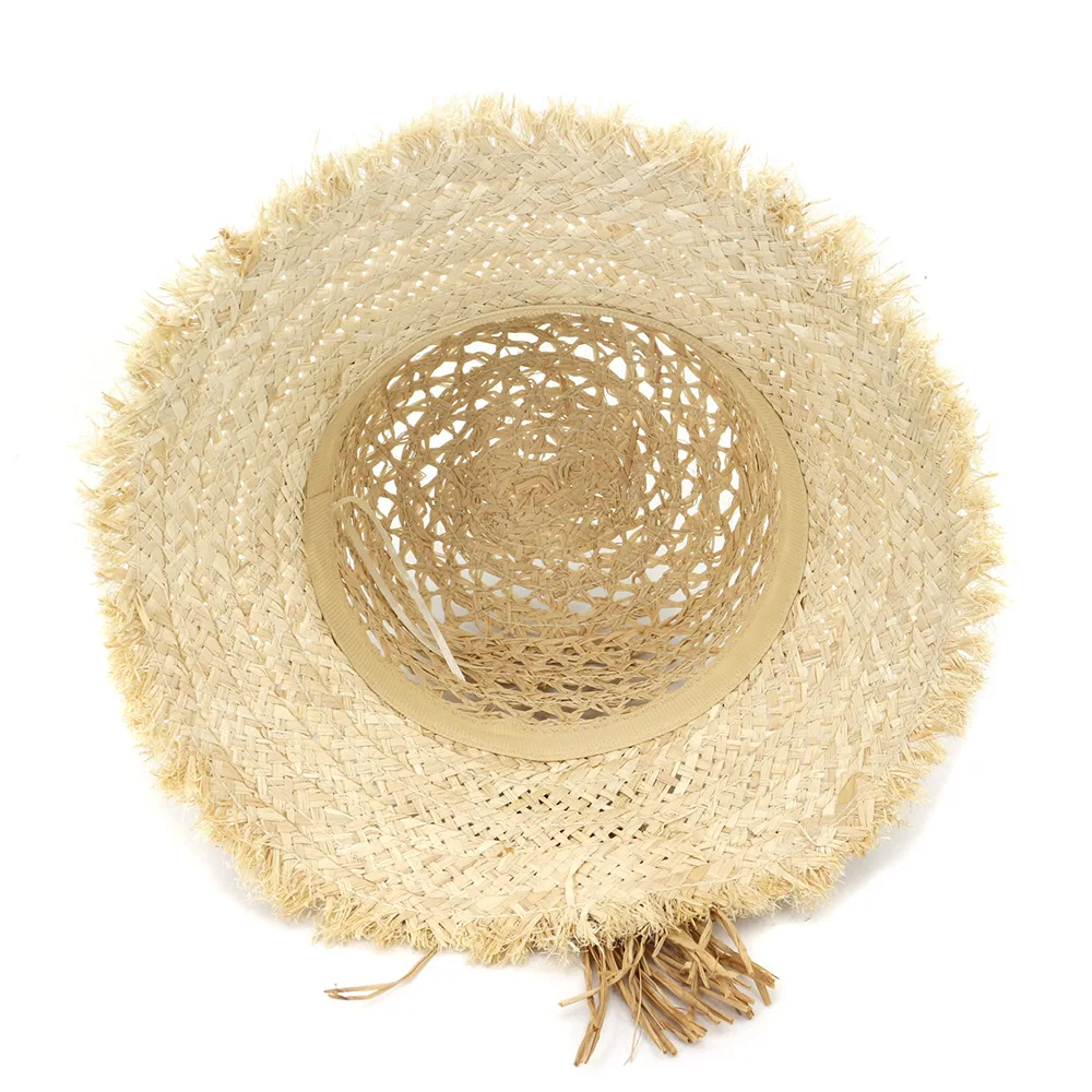 Женская соломенная шляпа Luffy летняя пляжная Панама с широкими полями