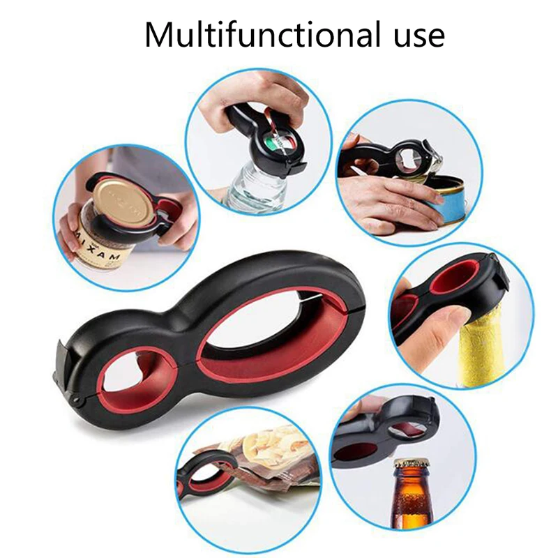 Креативные кухонные аксессуары 6 в 1 многофункциональный Открыватель для бара