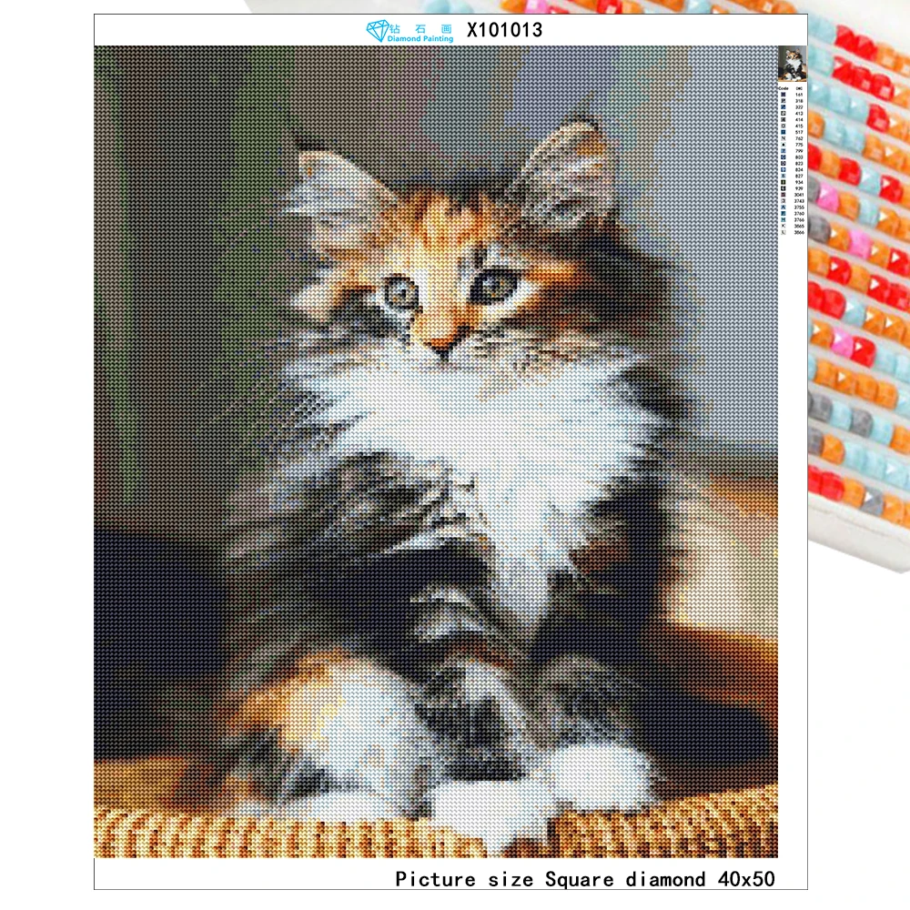 Diy Алмазная Картина милый кот Вышивка крестиком рукоделие полный квадрат 5D