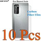 Защитная пленка из углеродного волокна для Huawei P50, P40, E, P30 Pro Plus Lite, P Smart Z, прозрачная, 10 шт.лот