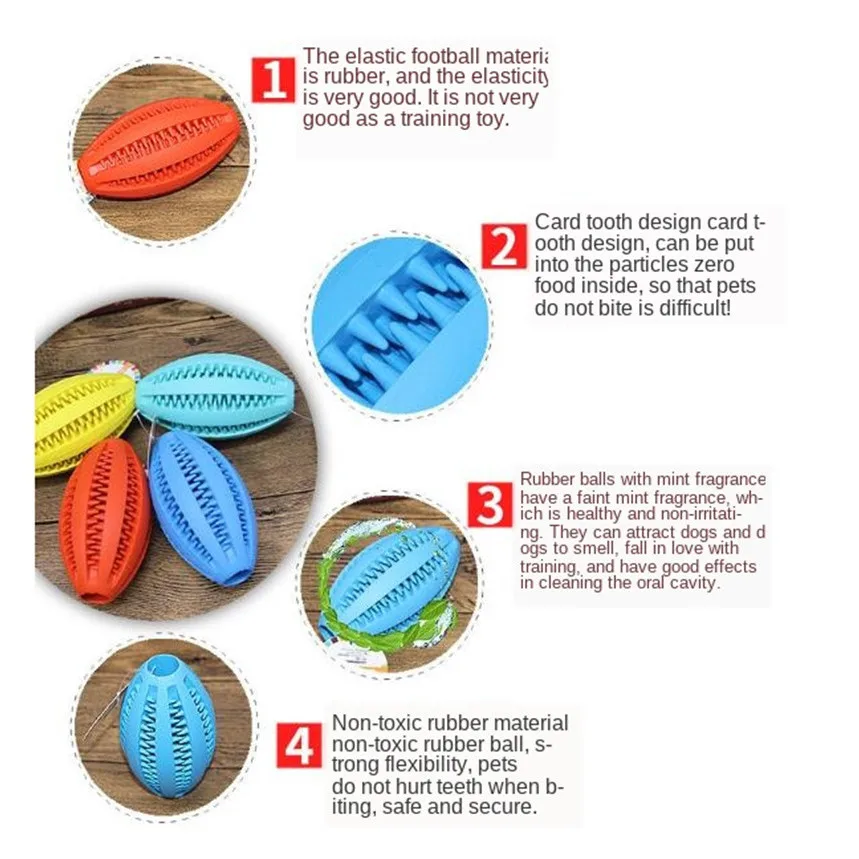 

Pet Dog Toys Extra-tough Rubber Ball Toy Funny Interactive Elasticity Ball Dog Chew Toys For Dog Tooth Clean Ball Of Food