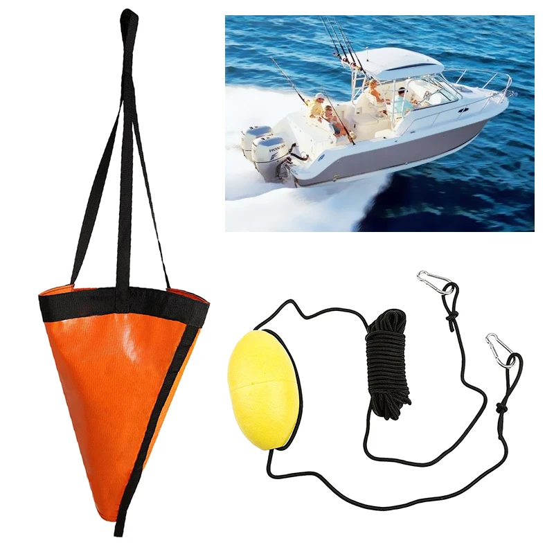 Sea Anchor Drogue Driftting Brake w/ 24inches 60cm Rope for 21ft / 6.2m boat | Boat