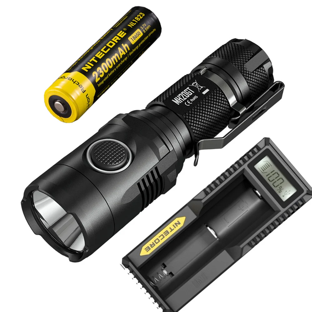 NITECORE MH20GT USB Перезаряжаемый фонарик CREE XP-L HI V3 max 1000 люмен расстояние луча 362 м уличный фонарик ручной фонарь - Испускаемый цвет: MH20GT NL1823 UM10