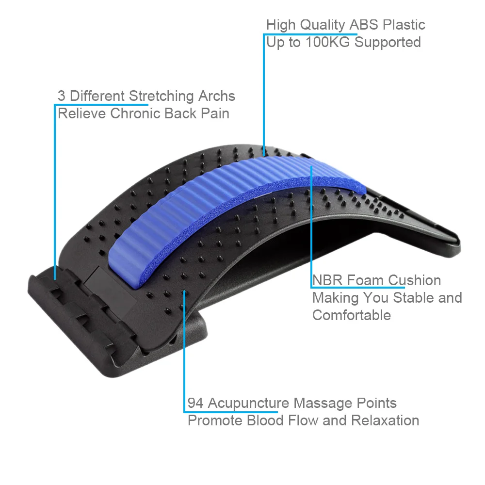 Массажер для спины растягиватель массажер 3 цвета фитнес поясничная поддержка