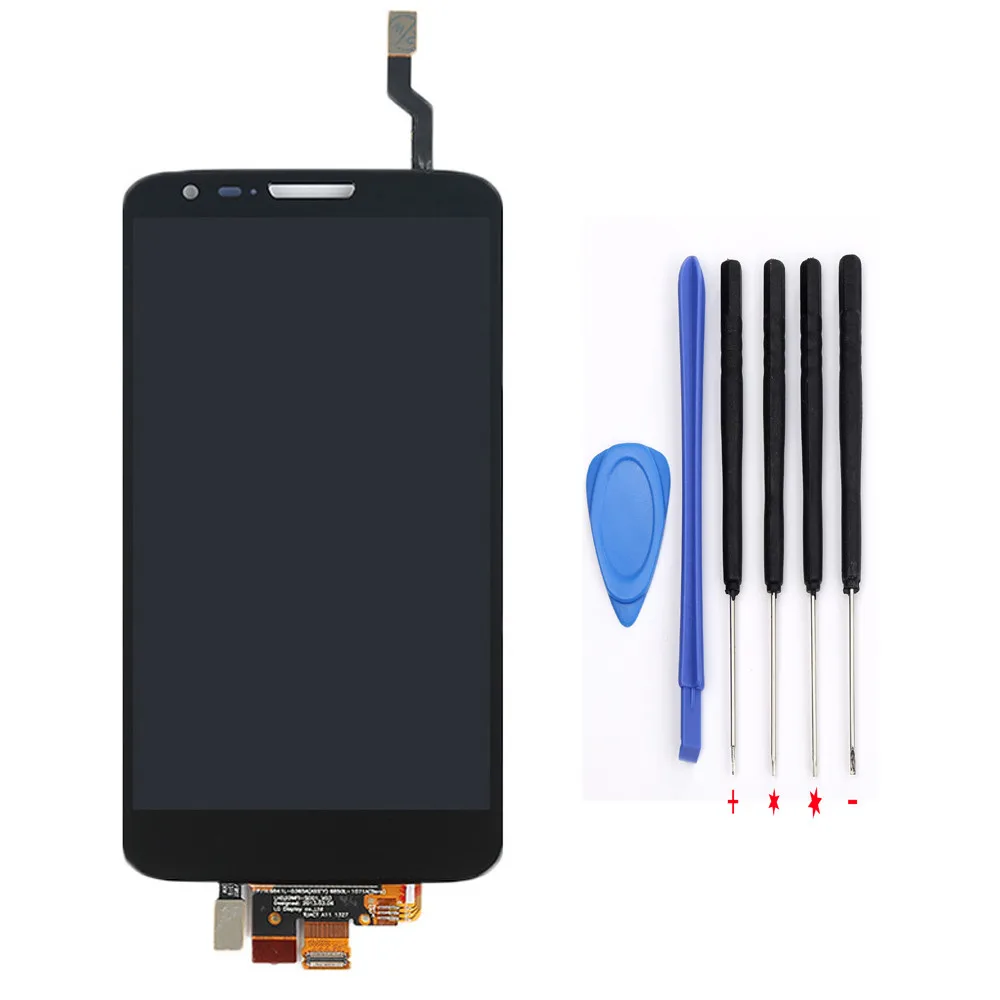 Для LG G2 ЖК-дисплей для LG G2 экран D802 D805 ЖК-дисплей сенсорный экран дигитайзер D802 ЖК-сборка запасные части D802 дисплей - Цвет: Black with tools