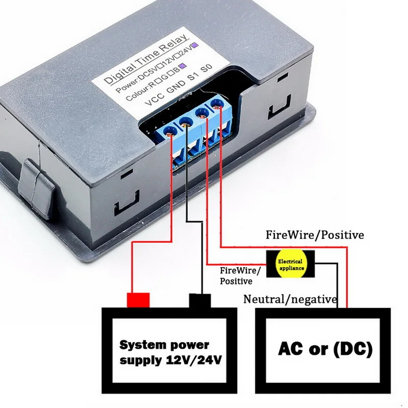 DC12V/24V AC110V/220V Цифровой период таймер задержки модуль с светодиодный Дисплей