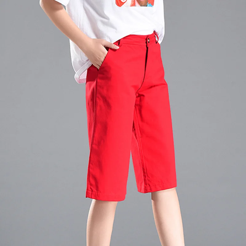 Summer Women Loose Shorts Harajuku Button Shorts Hight Waist Wide Leg Loose Short Summer Female Pockets Korean Style Shorts