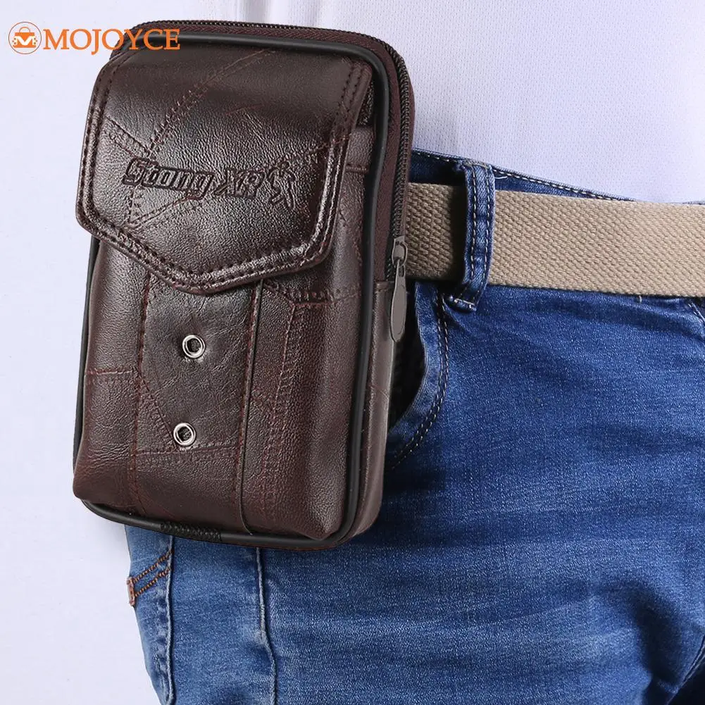

Genuine Leather Men Waist Packs Vinatge Waist Bag Men Money Belt Bag Waist Pouch Bum Bag Fanny Pack for Man Belt Pouch Male