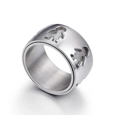 Женское кольцо из нержавеющей стали, Золотое кольцо шириной 12 мм для маленькой девочки и мальчика, обручальное кольцо для всей семьи