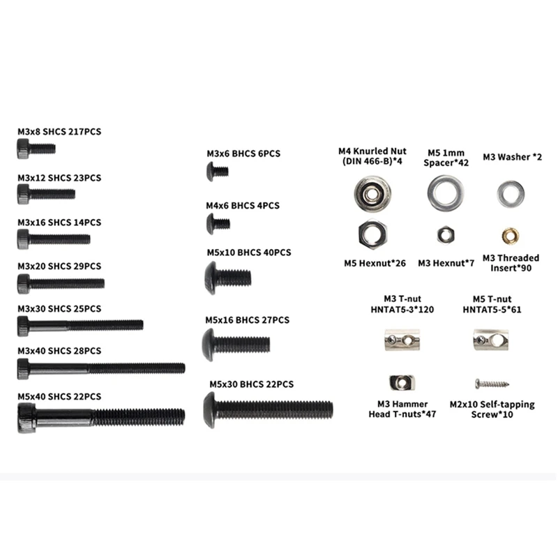 

for 3D Printer Accessories Voron V2.4 Fastener Set Screw Nut Gasket Connector Combination Full Set of Fasteners