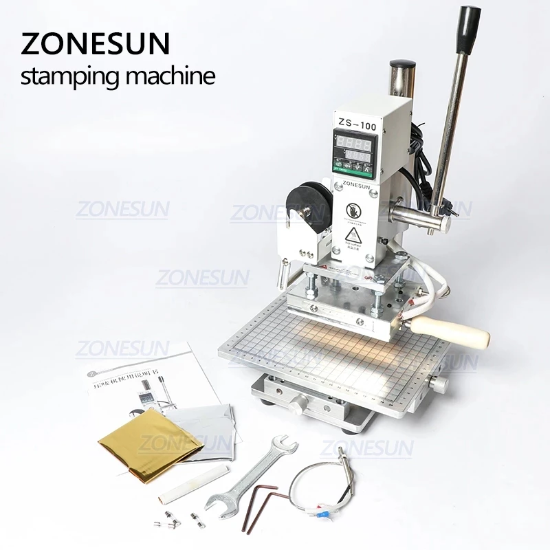 ZONESUN ZS 100C Цифровая зеркальная кожа тиснение теплоотжимная машина для дерева ПВХ
