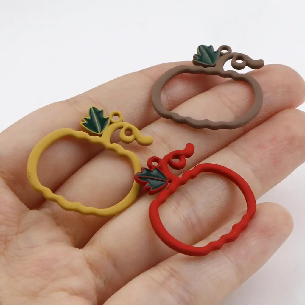 Подвески в виде тыквы на Хэллоуин 10 шт. сплав цинка кофейный красный желтый