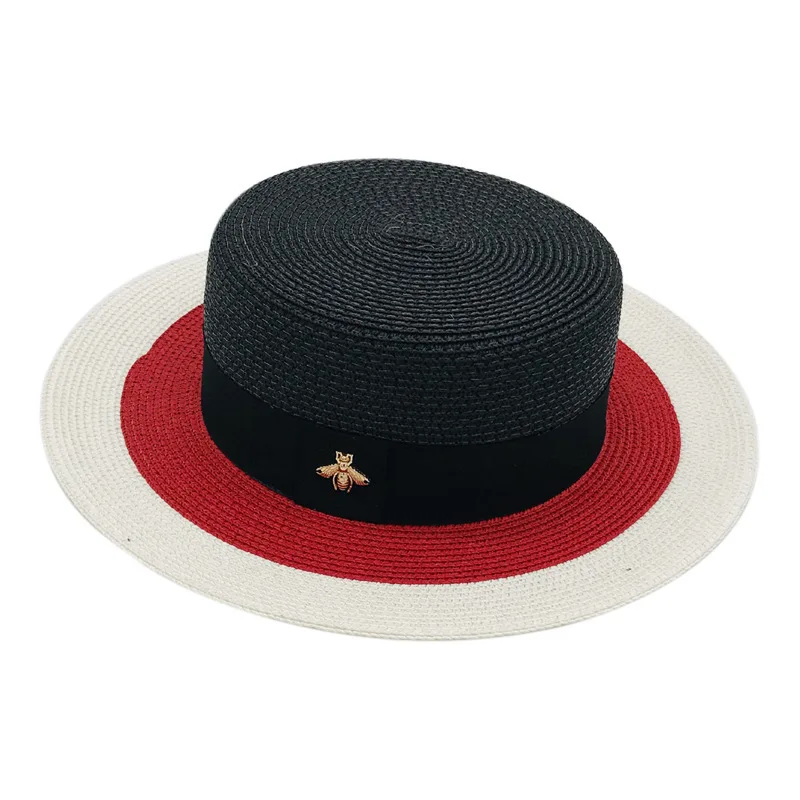 Шляпа женская Соломенная в британском стиле Солнцезащитная Панама от солнца