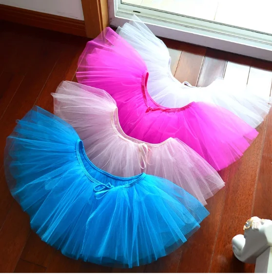 

Girl Ballet Dancing Costumes Exercise Fluffy Skirt Kids Tutu Ballet Leotard Skirt Short Apron Chiffon Dancewear For Children
