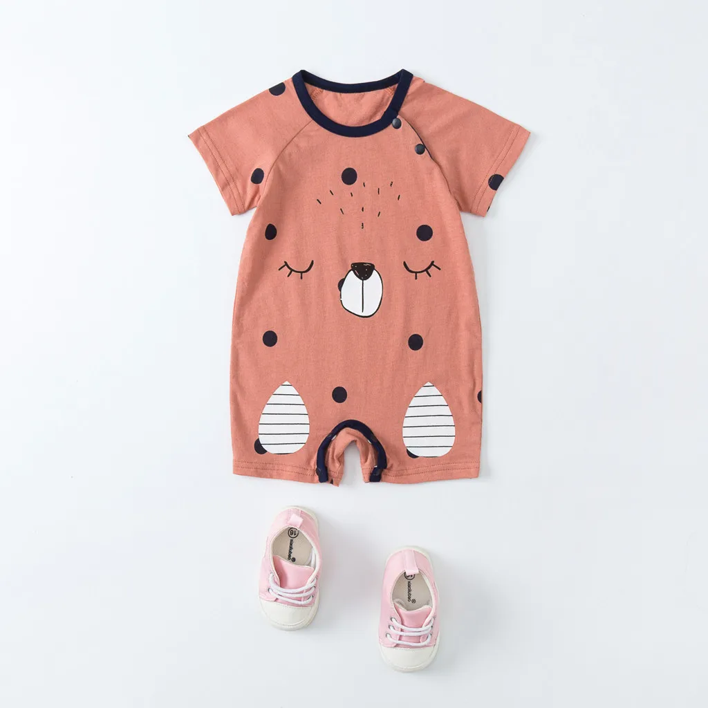 Комбинезон для новорожденных мальчиков и девочек комбинезон с коротким рукавом