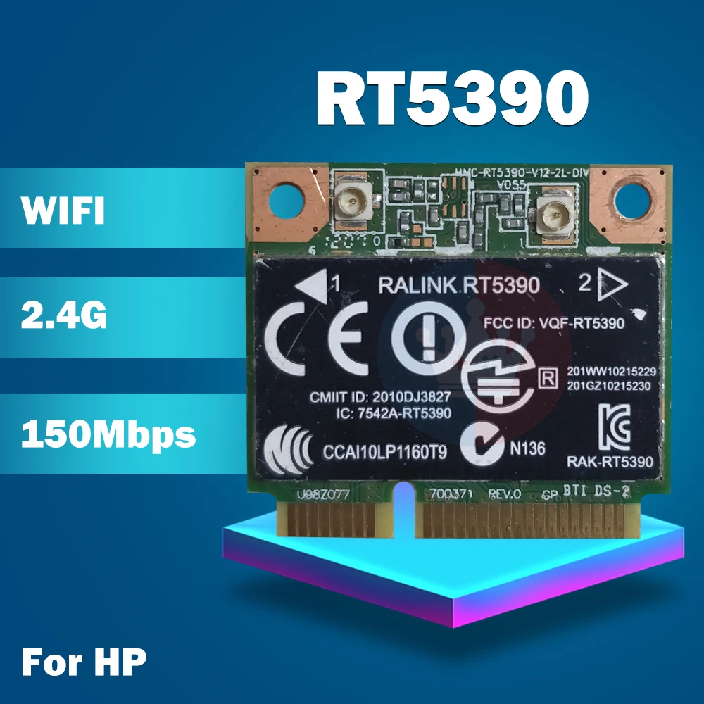 Ralink RT5390 Half Mini PCI-e Wlan Wireless Card SPS:630703-001/670691-001for HP CQ56 57 62 G4 G5 G7 4230S 4330S 4530S 4730S | Компьютеры