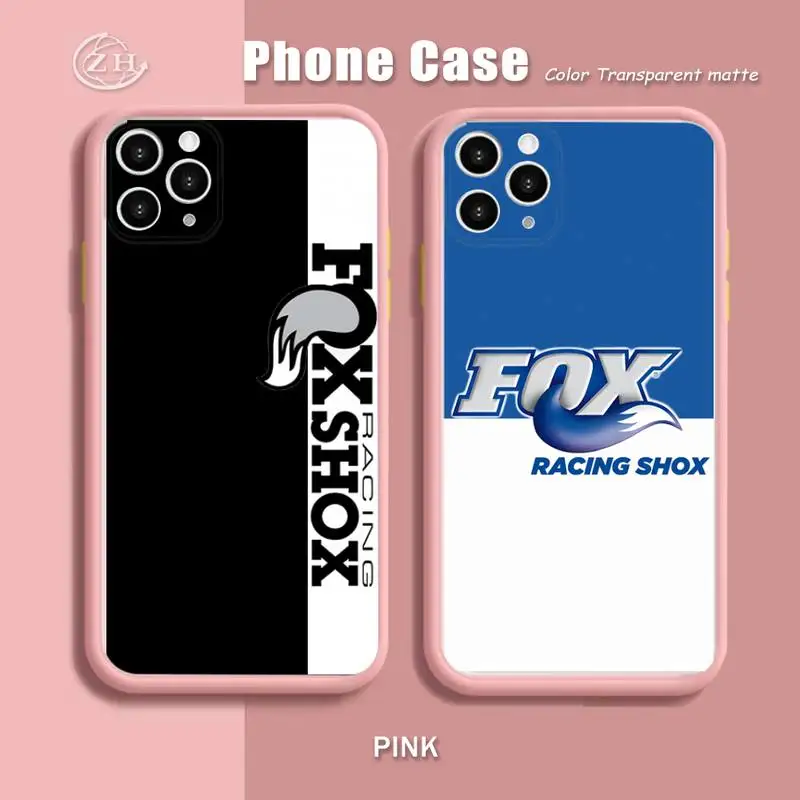 

FOXs Motorcycle Racing Phone Case For IPhone 12 11 Pro Max X XR XS Max 7 8 Plus Candy Color Cover Case