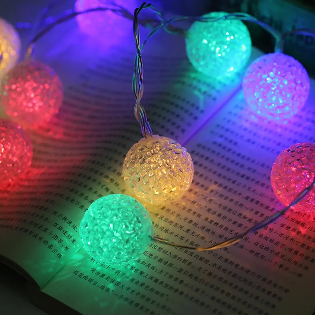 LED String Lights Ball 3 Meters 20 Waterproof Crystal Christmas Decorations For Home Bedroom Outdoor | Лампы и освещение